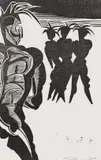 Shaka Sends a Delegation to George IV by Cecil Skotnes, woodcut on paper, offered Oct 2022