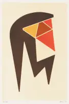 Angular Abstract by Hannes Harrs, colour screenprint on paper, sold Oct 2022