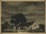 Jacobus Hendrik Pierneef, House With Trees, Derdepoort, etching on paper