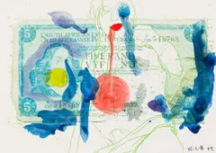 Five Rand II by Wayne Barker, digital print and watercolour on paper, offered Oct 2022