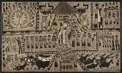 Azaria Mbatha, Cattle King, linocut on paper
