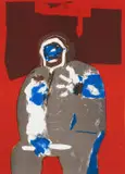 Robert Hodgins, Actor, colour lithograph on paper