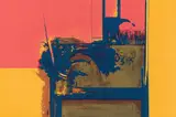 Wim Blom, Abstract with Red and Yellow, colour screenprint on paper