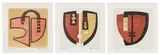 Hannes Harrs, Abstract Forms with Gold, three, colour screenprint on paper