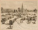 Willem Hermanus Coetzer, Nagmaal Middelburg TVL, etching on paper