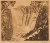 Tinus de Jongh, Eastern Cateract Victoria Falls, etching on paper