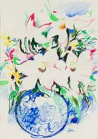 Aileen Lipkin, Flowers in a Vase, pastel on paper
