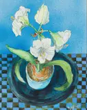 Lady Myrtle Acland, Potted Amaryllis in Flower, watrcolour and ink on paper