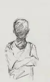 Nelson Makamo, Youth with Folded Arms, charcoal on paper