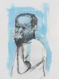 Nelson Makamo, Figure with Clenched Fist, pencil and ink on paper