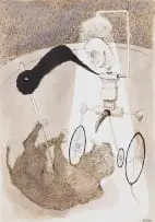 Stephen Allwright, Statesman 1: Killing Hairy Bull, pen and ink on paper