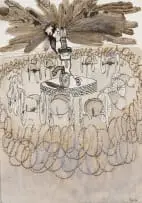 Stephen Allwright, Statesman 3: Display, pen and ink on paper