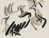 Nel Erasmus, Vultures, ink on sketchbook page