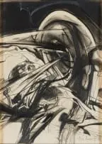 Explosive Force by Nils Burwitz, pencil and ink on paper, offered Oct 2022