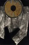 Abstract with Yellow Circle by Bettie Cilliers-Barnard, mixed media on paper, offered Oct 2022