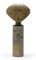 Anton Smit, Triangular Head, bronze with a green patina on a concrete base