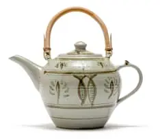 Bryan Everard-Haden, Teapot, glazed ceramic with bamboo handle