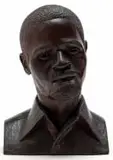 Job Kekana, Self-Portrait, carved wood with a brown and red patina