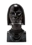 Job Kekana, Woman with Necklace, carved wood with black patina