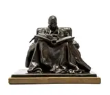 Anton van Wouw, Kruger in Ballingschap, bronze with a brown patina on a wooden base