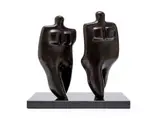 Laurence Anthony Chait, Marching Figures, bronze with a black patina on a granite base