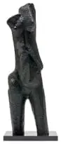Ezrom Legae, Female Figure, bronze with a black patina on a granite base