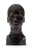 Job Kekana, Youth with Necklace, carved wood with a black and brown patina