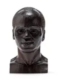 Job Kekana, Bald Man, carved wood with a black and brown patina
