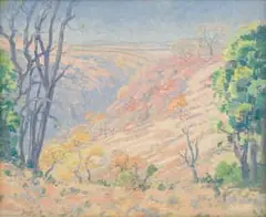 Jacobus Hendrik Pierneef, Die Poort, oil on canvas laid down on board