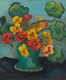 Maggie Laubser, Nasturtiums in a Vase, recto; Still Life with Gerberas and Apples