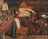 Maud Sumner, Nude under Rug, oil on canvas