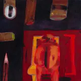 Robert Hodgins, The New Manager of the Old Works, oil on canvas