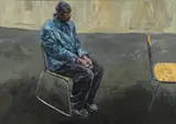 Johann Louw, Man in Chair, oil on canvas