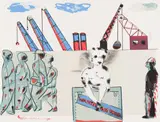 Robert Hodgins, Baggage Wanted on Voyage, colour lithograph and screenprint