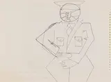 Robert Hodgins, but relative to UNISA'S NEWS OUT OF WEIMAR, ink on sketchbook page