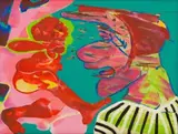 Robert Hodgins, Dancer and her Admirer, oil on canvas