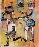 Blessing Ngobeni, Transformation, mixed media on canvas
