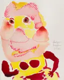 Robert Hodgins, Girl, ink on paper