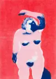 Shadowed Nude by Robert Hodgins, monotype on paper, sold Nov 2022