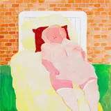 Sam Nhlengethwa and Robert Hodgins, Comfortably Plumped!, oil and collage on canvas