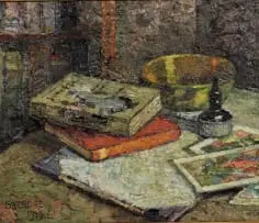Gregoire Boonzaier, Still Life with Books, oil on canvas