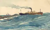 Walter Battiss, Steam Boat, watercolour on paper