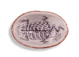 Cat bowl by Hylton Nel, glazed terracotta, sold Aug 2022