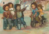 Amos Langdown, Children Playing on Scooters