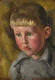Neville Lewis, Portrait of a Boy, oil on board