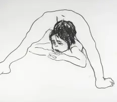 Mark Hipper, Contortionist, charcoal on paper