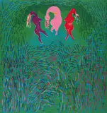Dancers in the Grass by Walter Battiss, colour screenprint on paper, sold Aug 2022