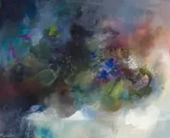 Margaret Rundle, Composition, mixed media on canvas
