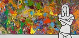 Richard Scott, Me Me Me, acrylic on thickly primed canvas