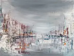 Harbour Scene by Arthur Edward Cantrell, oil on board, sold Aug 2022